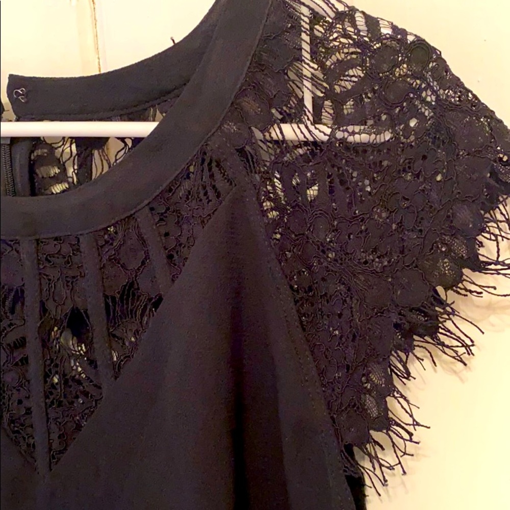 Black Blouse with Lace Detail on sleeves